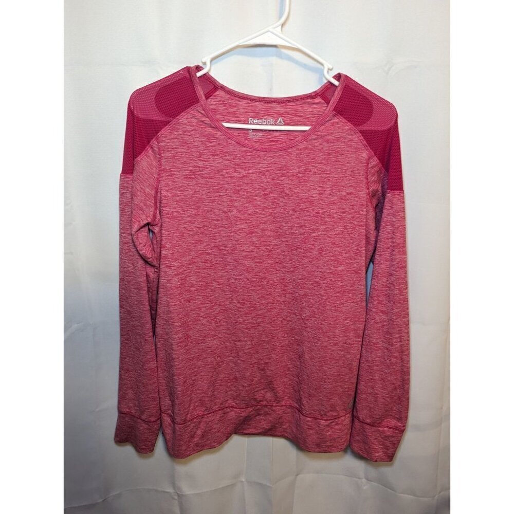 Reebok Polyester Stretch Pink Long Sleeve Round Neck Top Womens Small RN104141